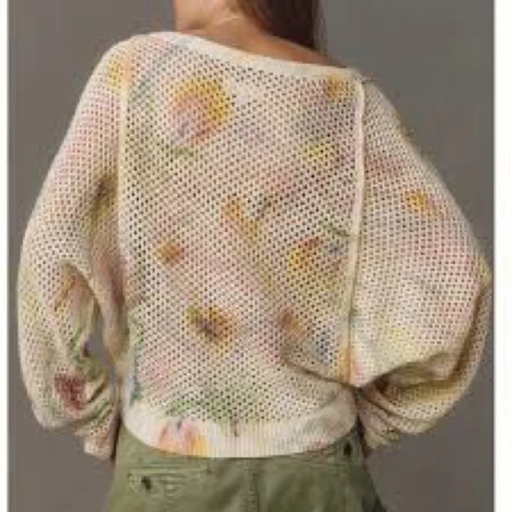 Anthropologie Klaas Jonkman Mesh-Stitch Crew-Neck Sweater